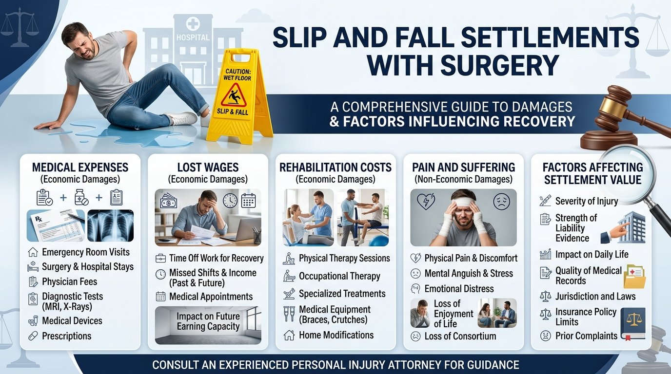 slip and fall settlements with surgery